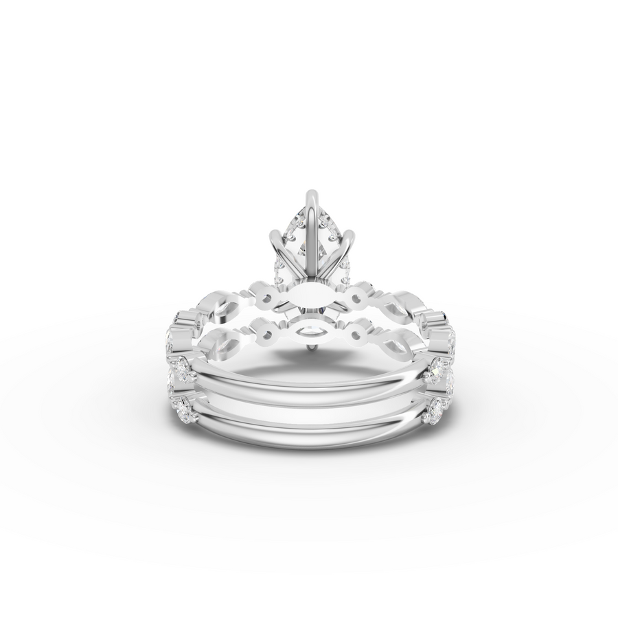 2.37 Ct Marquise Diamond Double Row Engagement Ring