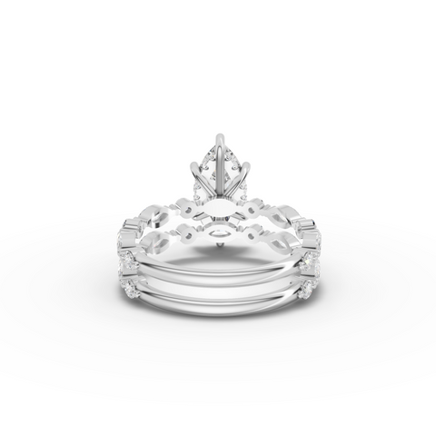 2.37 Ct Marquise Diamond Double Row Engagement Ring