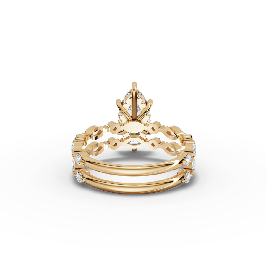 2.37 Ct Marquise Diamond Double Row Engagement Ring