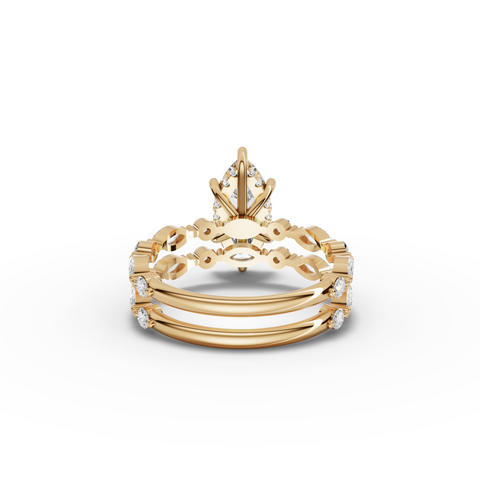 2.37 Ct Marquise Diamond Double Row Engagement Ring