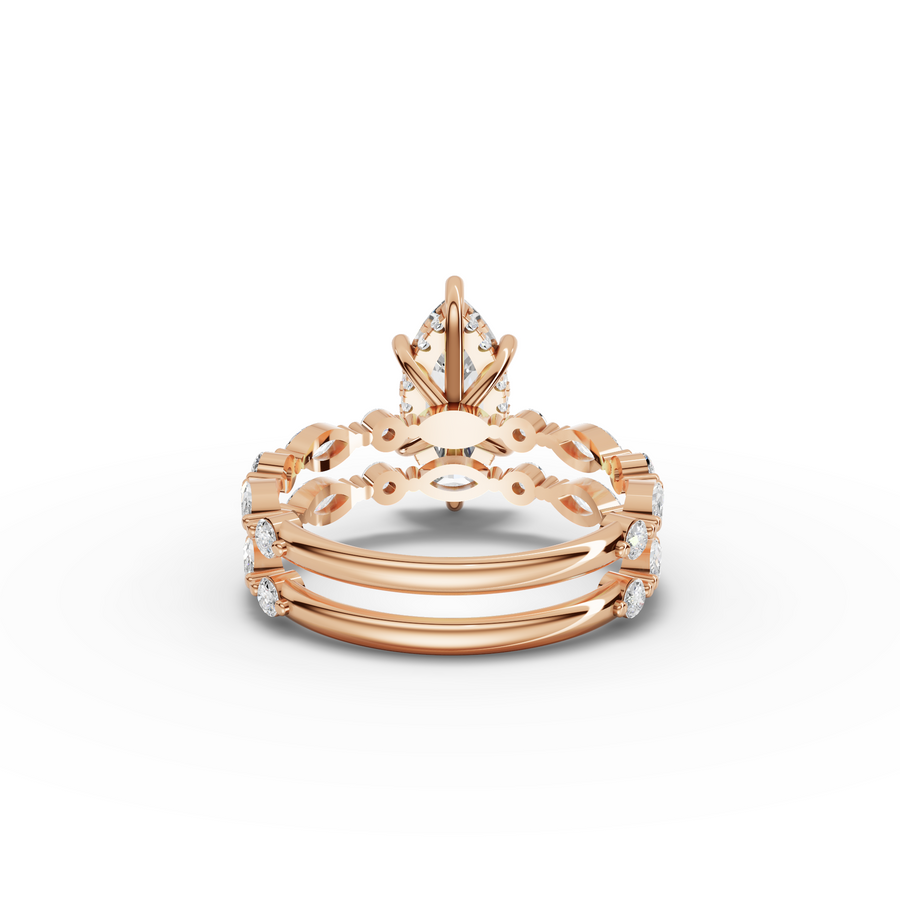 2.37 Ct Marquise Diamond Double Row Engagement Ring