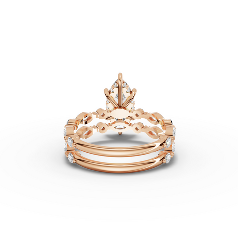 2.37 Ct Marquise Diamond Double Row Engagement Ring