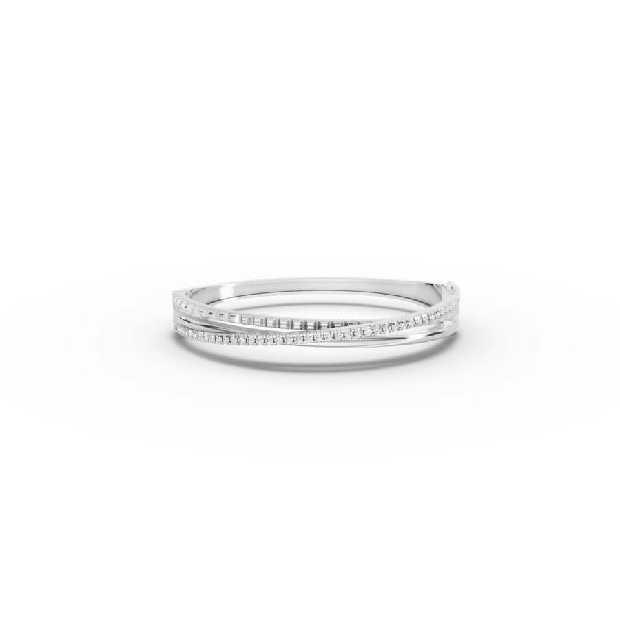 0.94 Ct Round Diamond Twist Pavé Bracelet