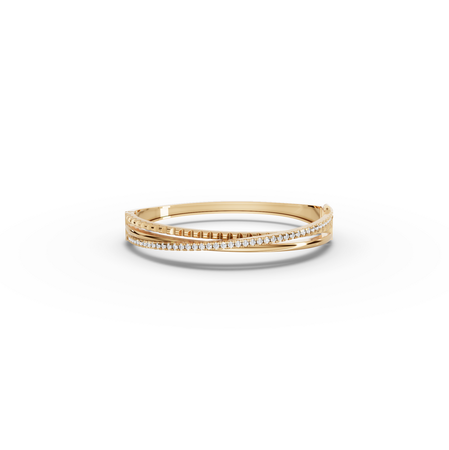 0.94 Ct Round Diamond Twist Pavé Bracelet