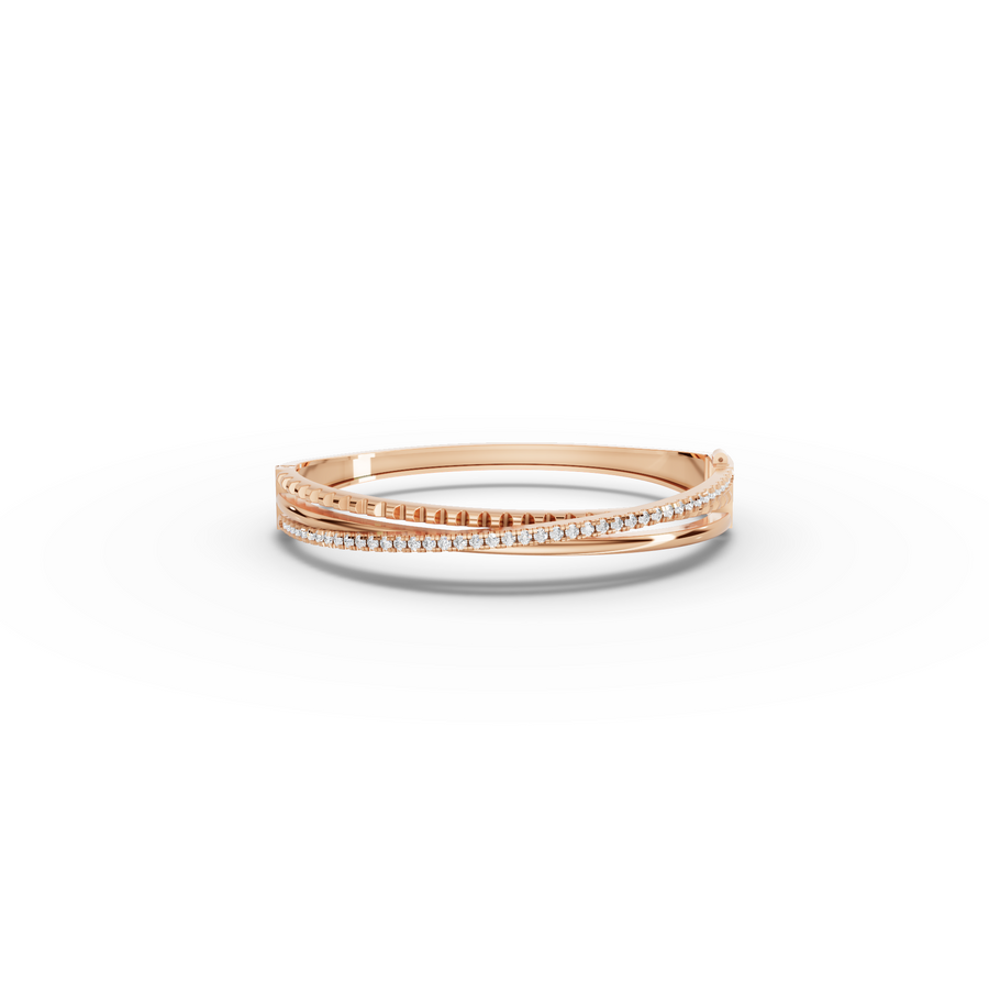 0.94 Ct Round Diamond Twist Pavé Bracelet