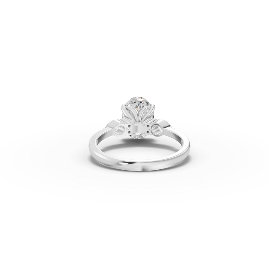 2.26 Ct Oval Solitaire With Side Diamond Engagement Ring