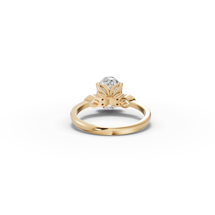 2.26 Ct Oval Solitaire With Side Diamond Engagement Ring