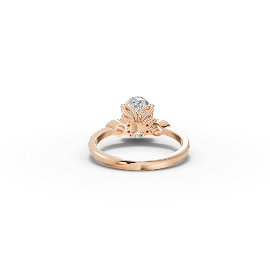 2.26 Ct Oval Solitaire With Side Diamond Engagement Ring