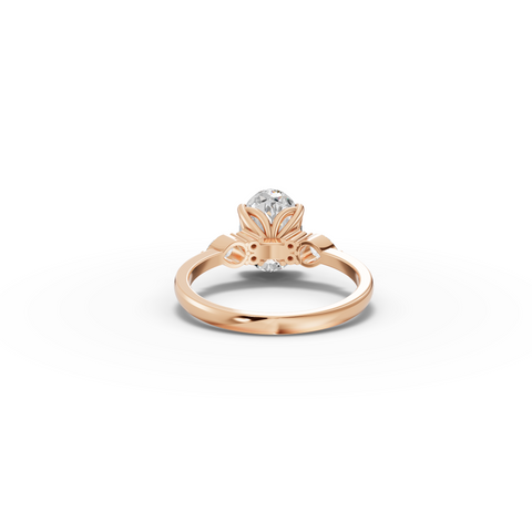 2.26 Ct Oval Solitaire With Side Diamond Engagement Ring
