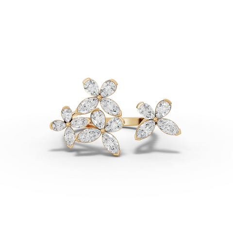 1.56 Ct Marquise Floral Cluster Diamond Ring