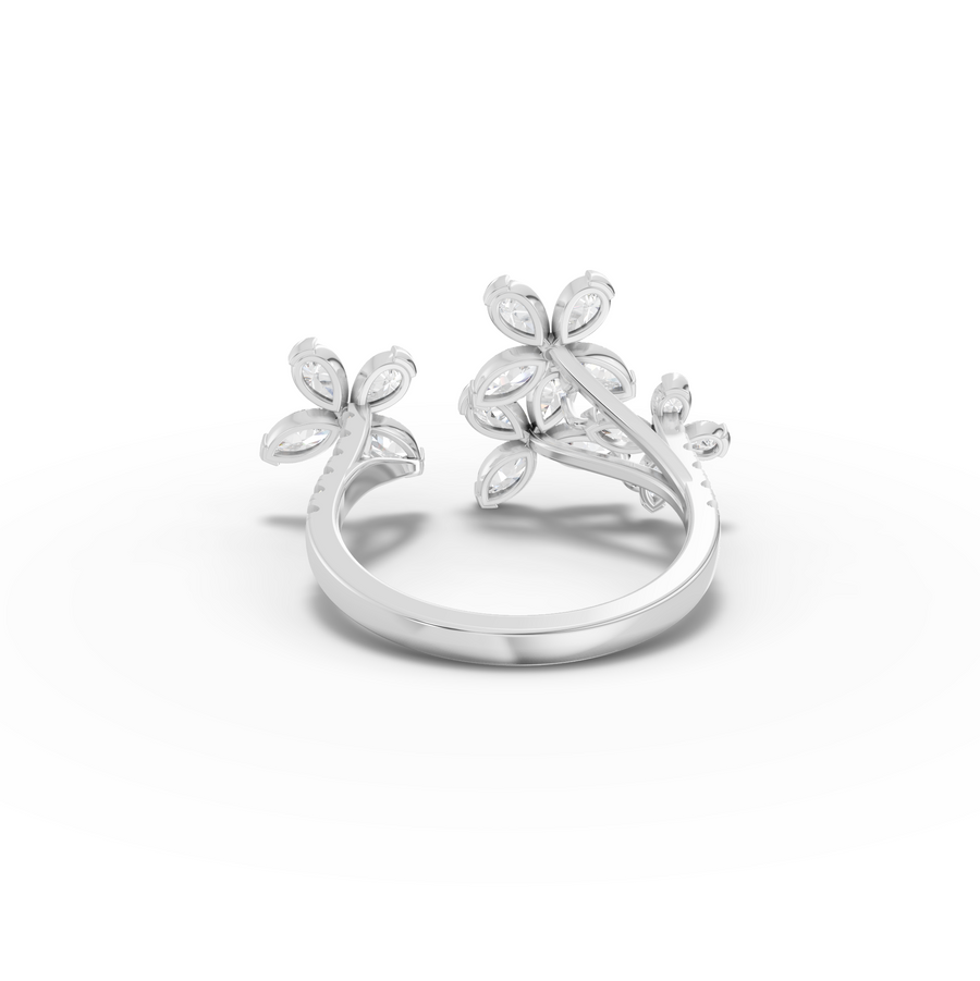 1.56 Ct Marquise Floral Cluster Diamond Ring