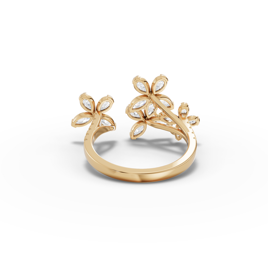 1.56 Ct Marquise Floral Cluster Diamond Ring