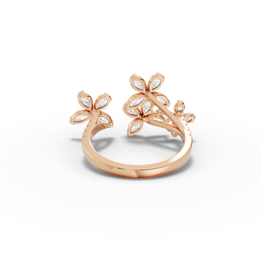 1.56 Ct Marquise Floral Cluster Diamond Ring