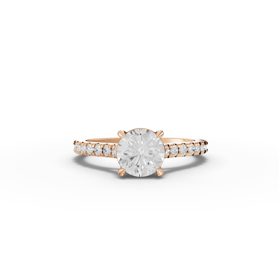 1.33 Ct Round Diamond Solitaire With Side Stone Ring