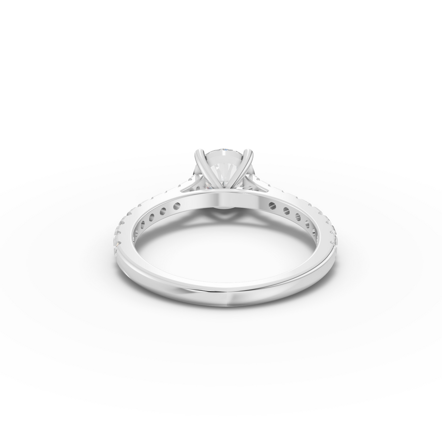 1.33 Ct Round Diamond Solitaire With Side Stone Ring