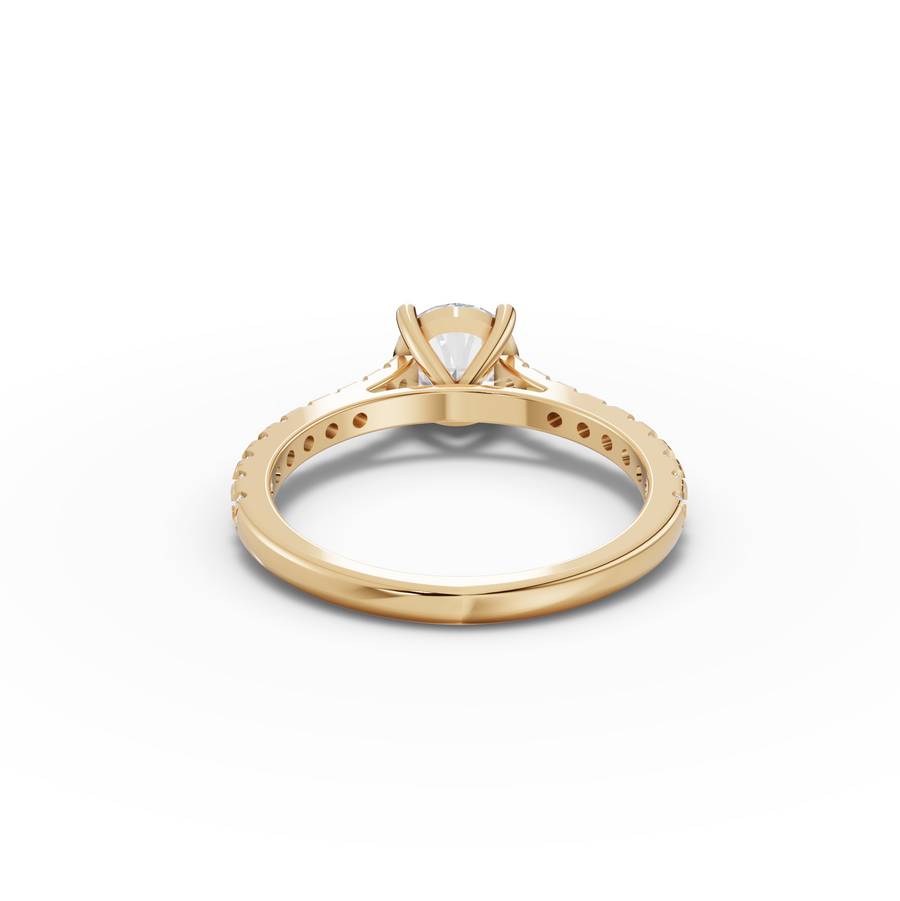 1.33 Ct Round Diamond Solitaire With Side Stone Ring