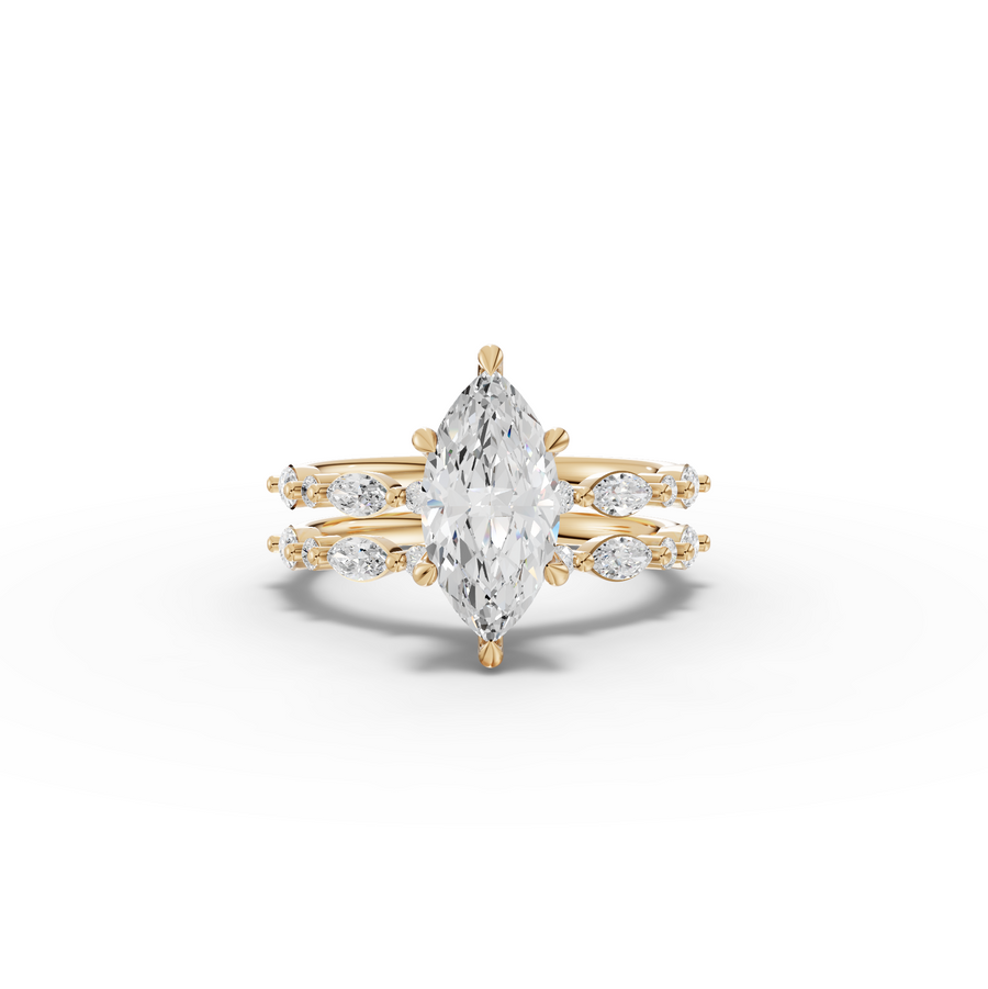 2.17 Ct Marquise With Side Diamond Band Ring