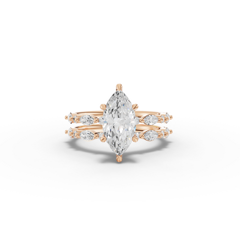 2.17 Ct Marquise With Side Diamond Band Ring