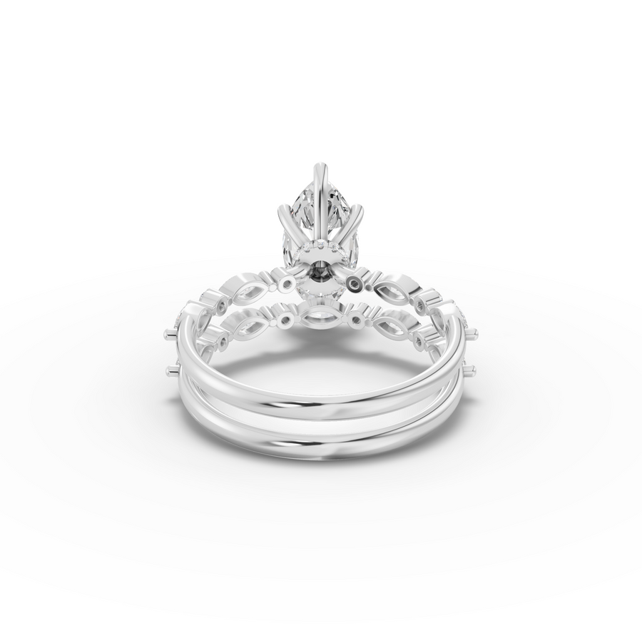 2.17 Ct Marquise With Side Diamond Band Ring