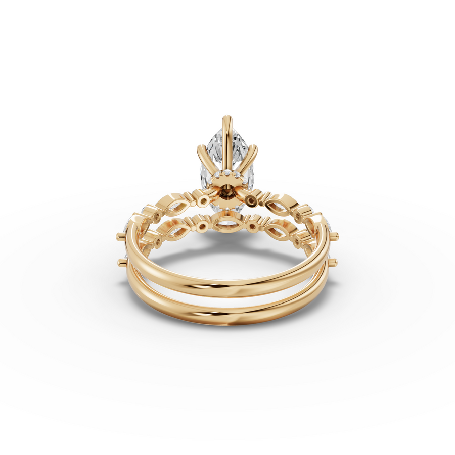 2.17 Ct Marquise With Side Diamond Band Ring