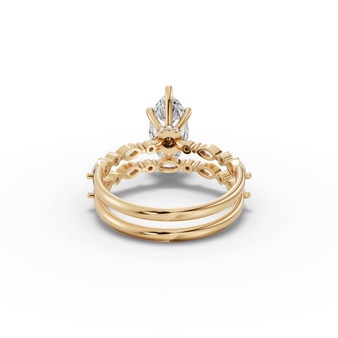 2.17 Ct Marquise With Side Diamond Band Ring