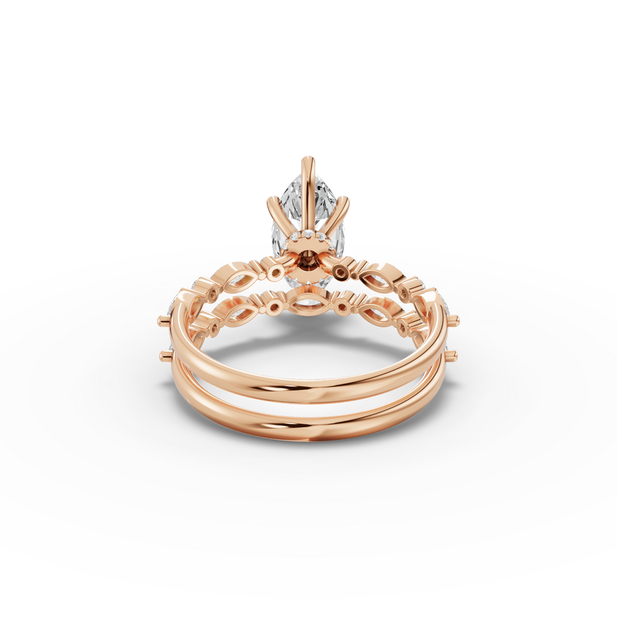 2.17 Ct Marquise With Side Diamond Band Ring