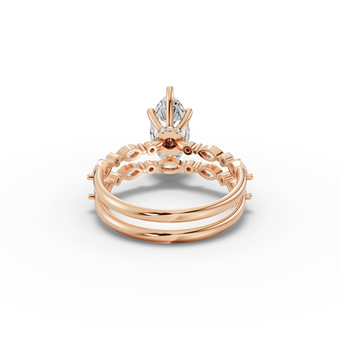 2.17 Ct Marquise With Side Diamond Band Ring