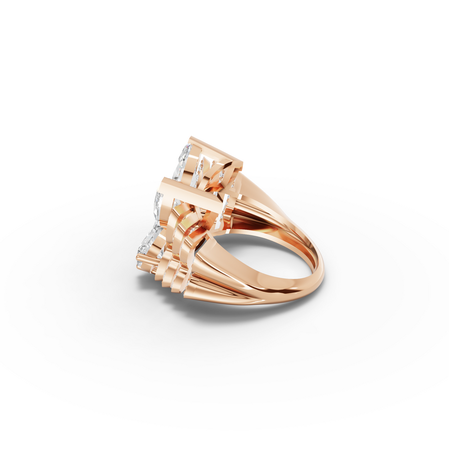 3.73 Ct Butterfly Marquise Diamond Statement Ring