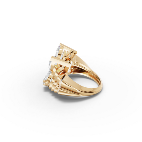 3.73 Ct Butterfly Marquise Diamond Statement Ring