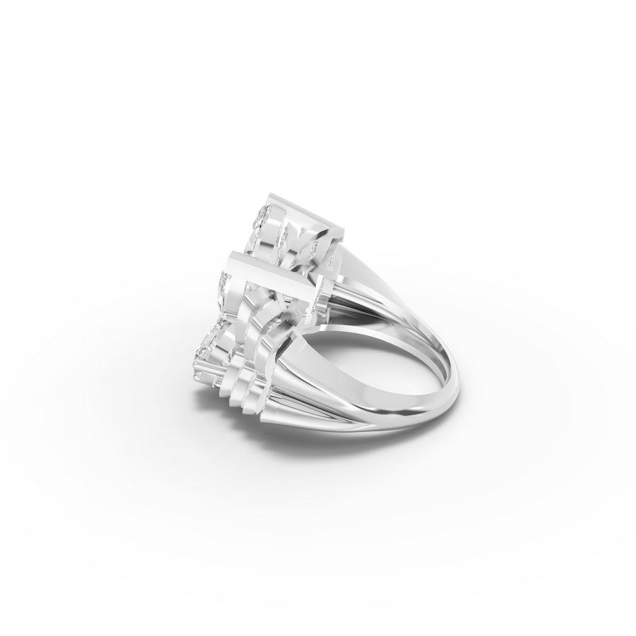 3.73 Ct Butterfly Marquise Diamond Statement Ring