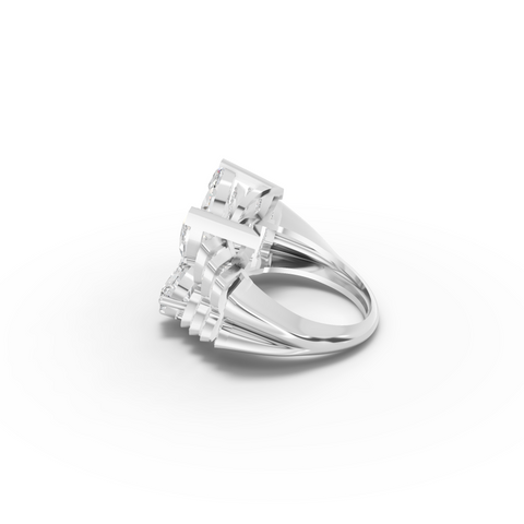 3.73 Ct Butterfly Marquise Diamond Statement Ring