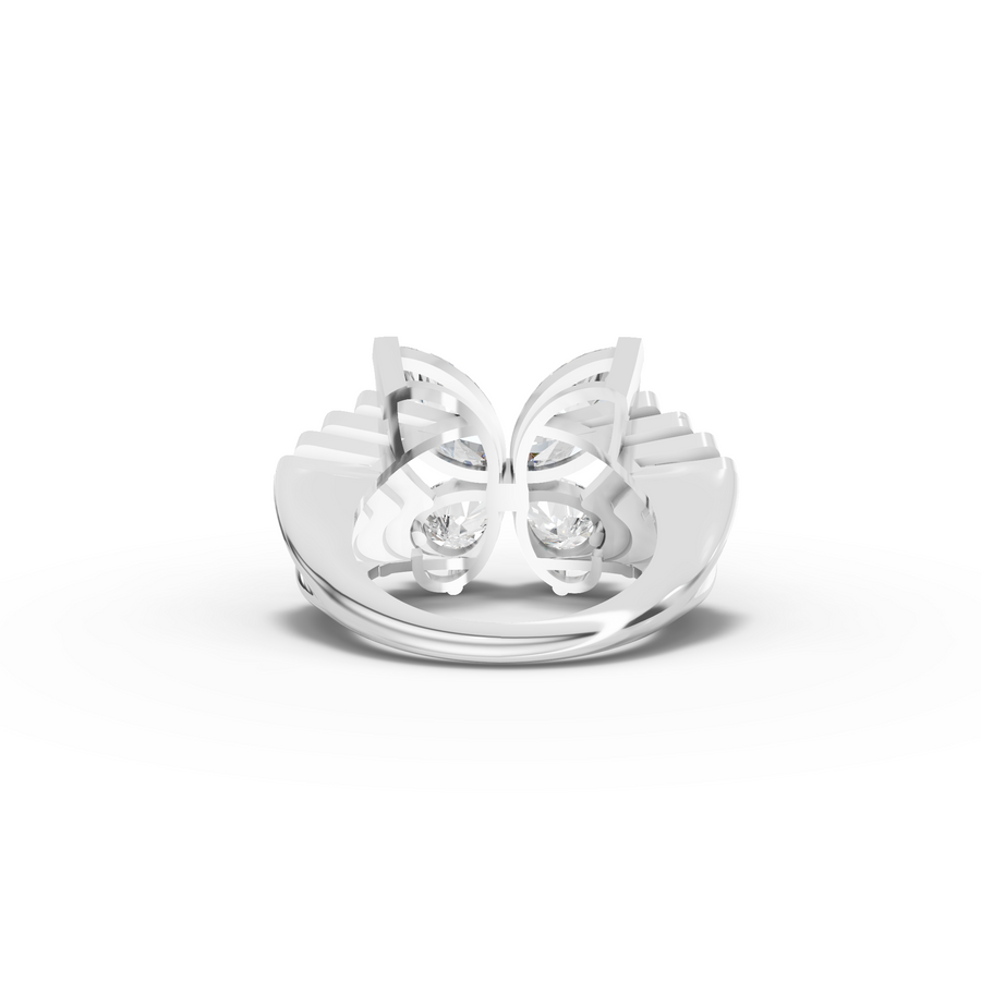 3.73 Ct Butterfly Marquise Diamond Statement Ring
