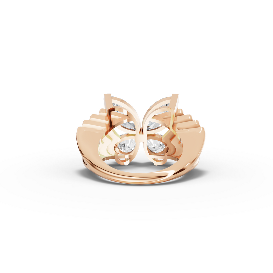 3.73 Ct Butterfly Marquise Diamond Statement Ring