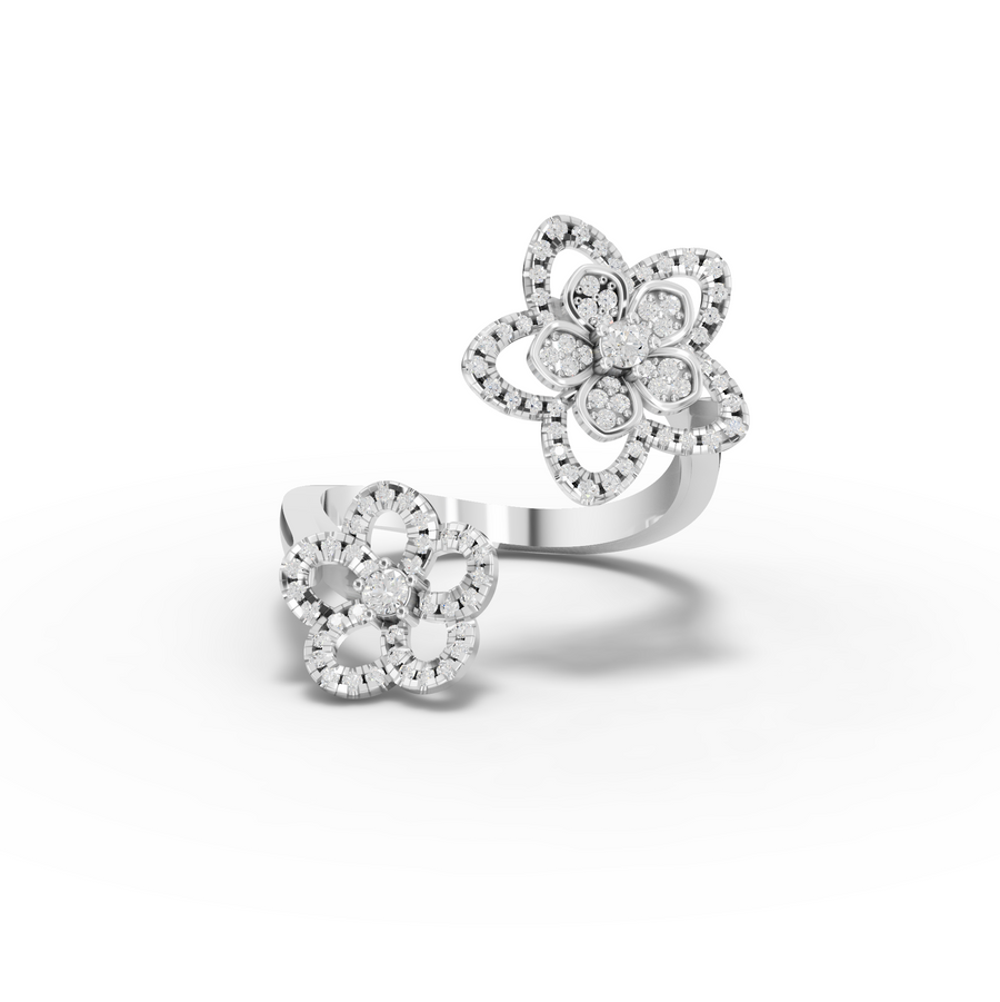 0.30 Ct Blossom Open Round Diamond Ring