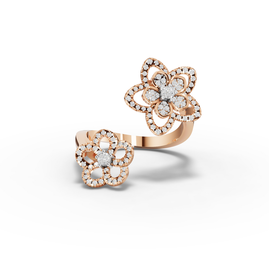 0.30 Ct Blossom Open Round Diamond Ring