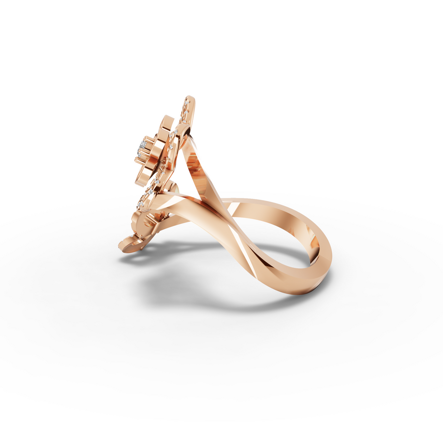 0.30 Ct Blossom Open Round Diamond Ring