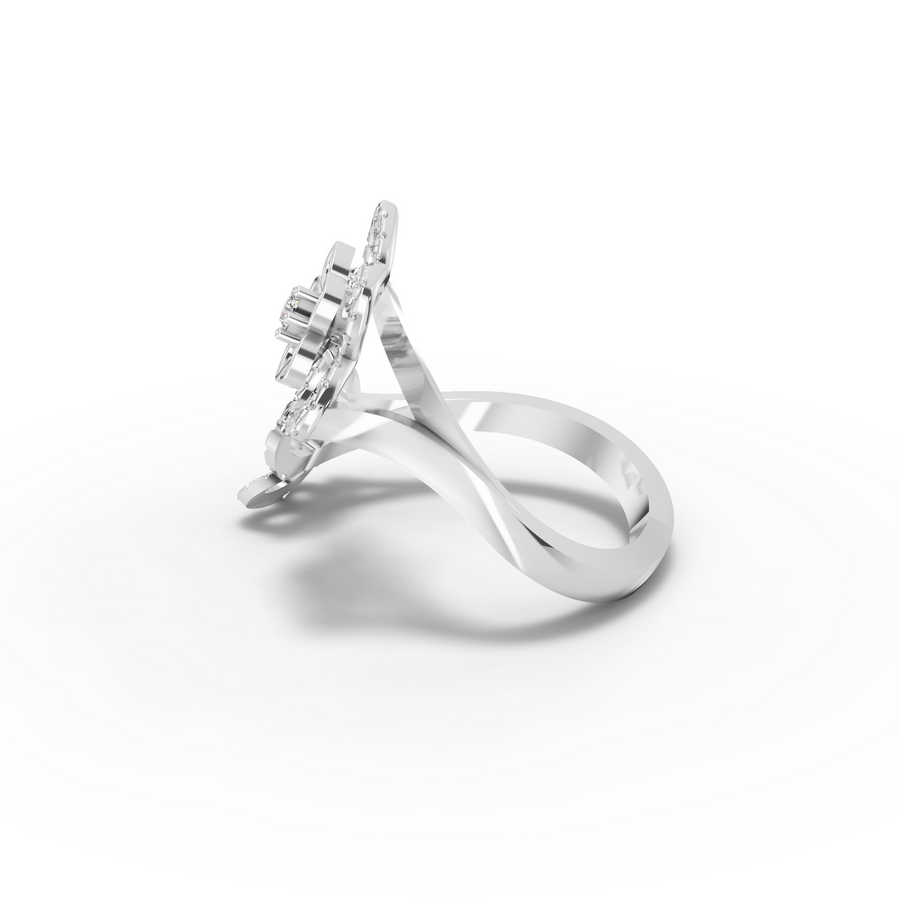 0.30 Ct Blossom Open Round Diamond Ring