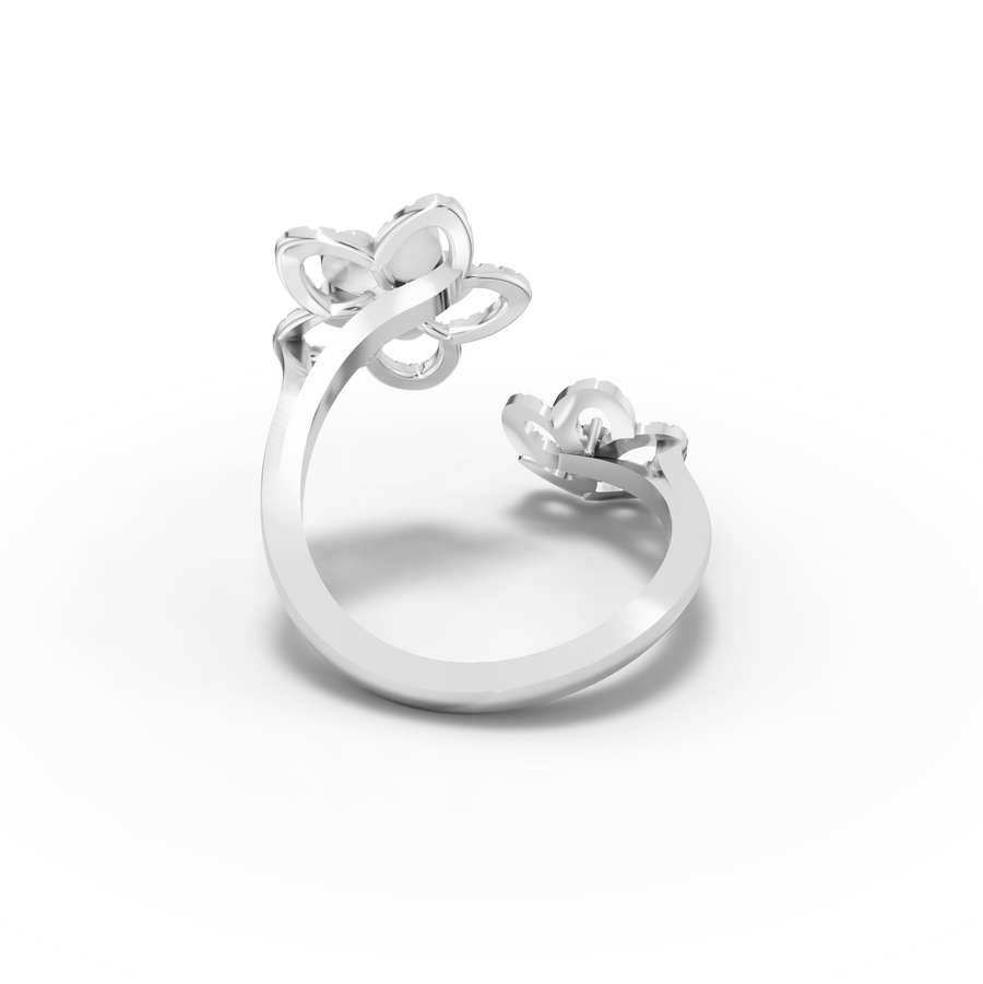 0.30 Ct Blossom Open Round Diamond Ring