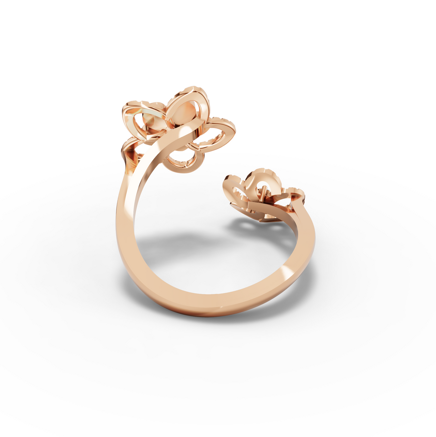 0.30 Ct Blossom Open Round Diamond Ring