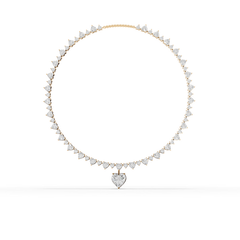 39.18 Ct Eternal Heart Tennis Diamond Necklace