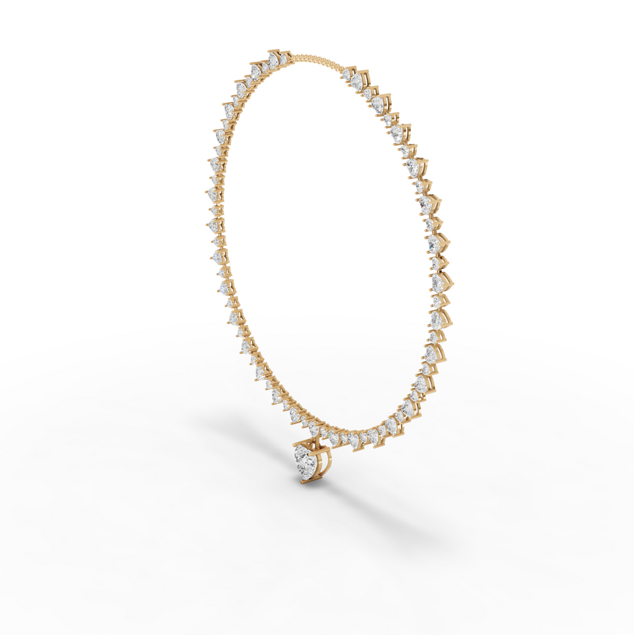 39.18 Ct Eternal Heart Tennis Diamond Necklace