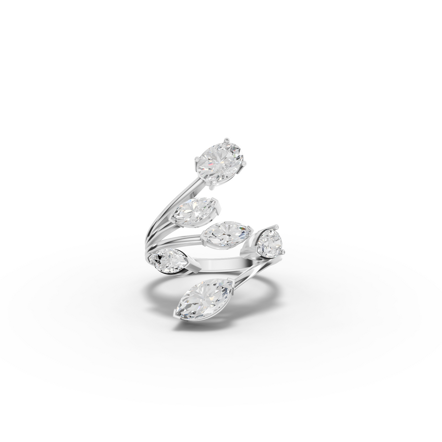 2.45 Ct Multi-Stone Open Wrap Diamond Ring