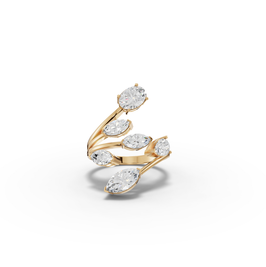 2.45 Ct Multi-Stone Open Wrap Diamond Ring