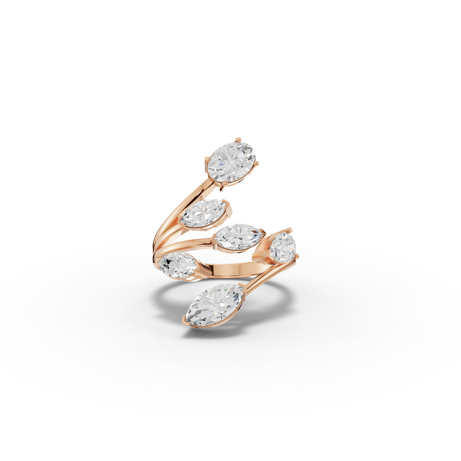 2.45 Ct Multi-Stone Open Wrap Diamond Ring