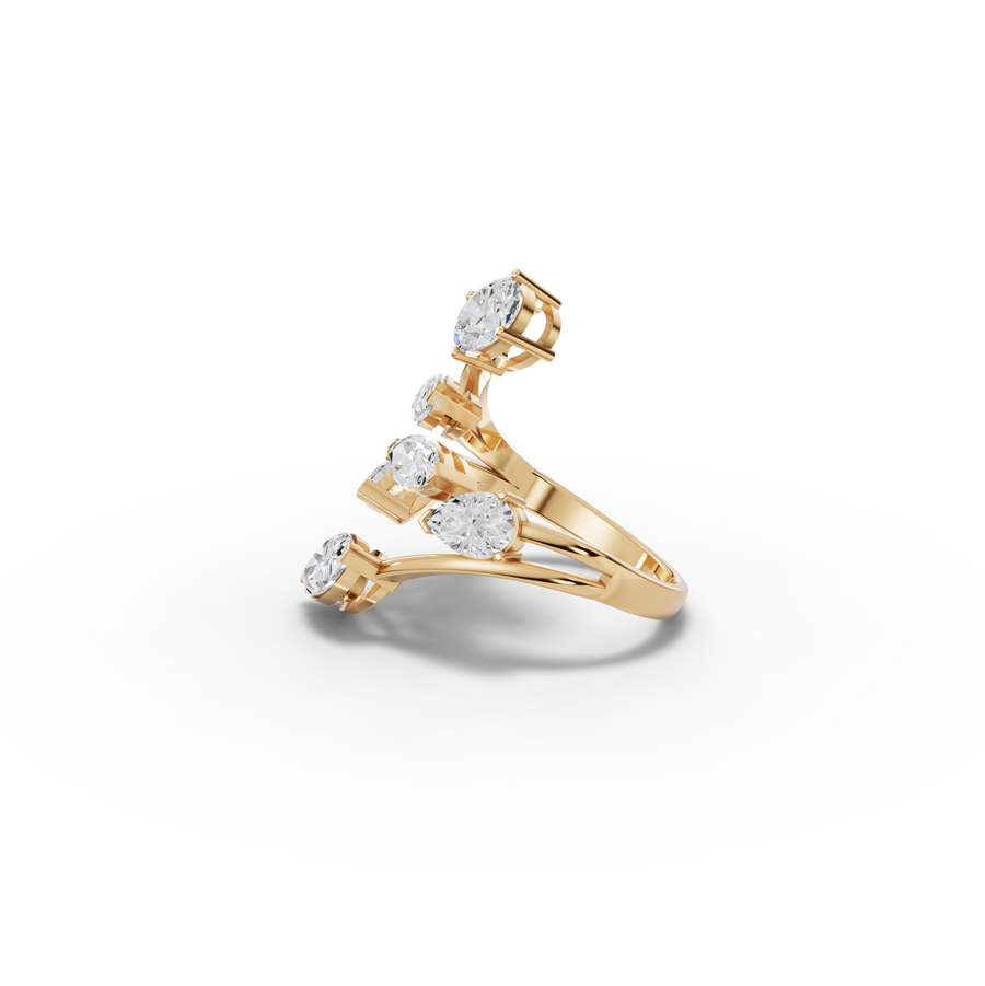 2.45 Ct Multi-Stone Open Wrap Diamond Ring