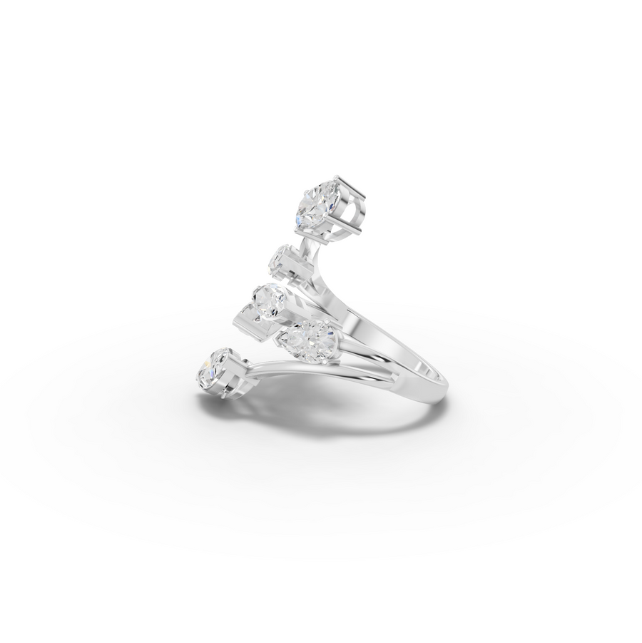 2.45 Ct Multi-Stone Open Wrap Diamond Ring