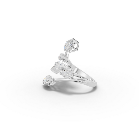 2.45 Ct Multi-Stone Open Wrap Diamond Ring