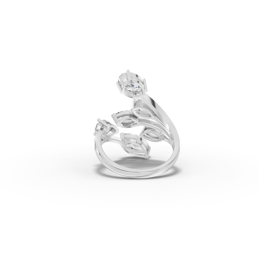 2.45 Ct Multi-Stone Open Wrap Diamond Ring
