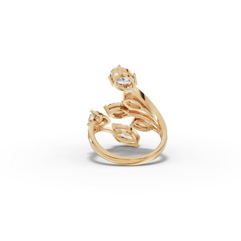 2.45 Ct Multi-Stone Open Wrap Diamond Ring