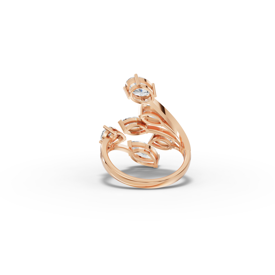 2.45 Ct Multi-Stone Open Wrap Diamond Ring